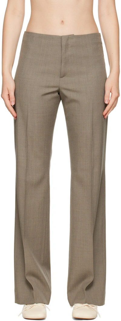 Shop Hope Gray Aspect Trousers In Sand Tailored Wool
