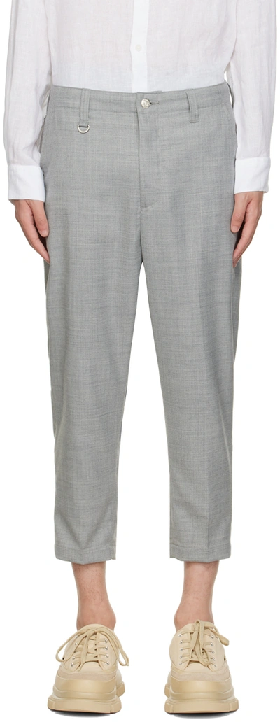 Shop Uniform Experiment Gray D-ring Trousers In Light Gray
