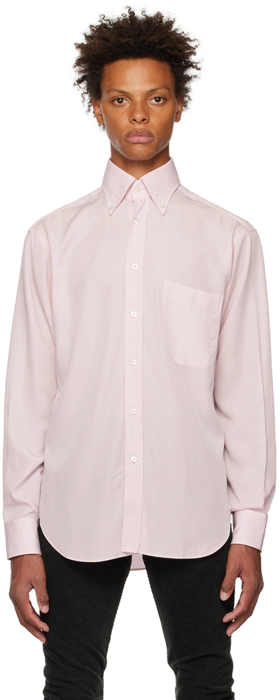 Shop Tom Ford Pink Fluid Fit Shirt In 4ft365 Pink Solid