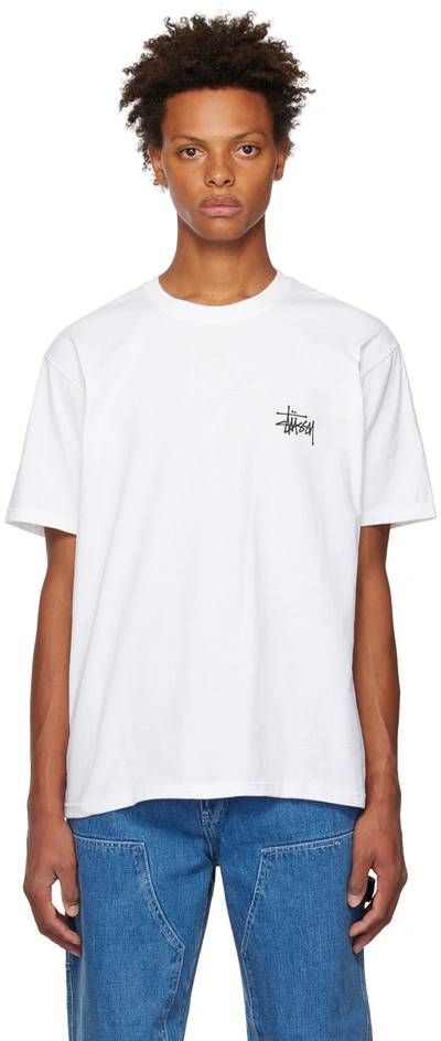 Shop Stussy White Basic T-shirt In Whit White