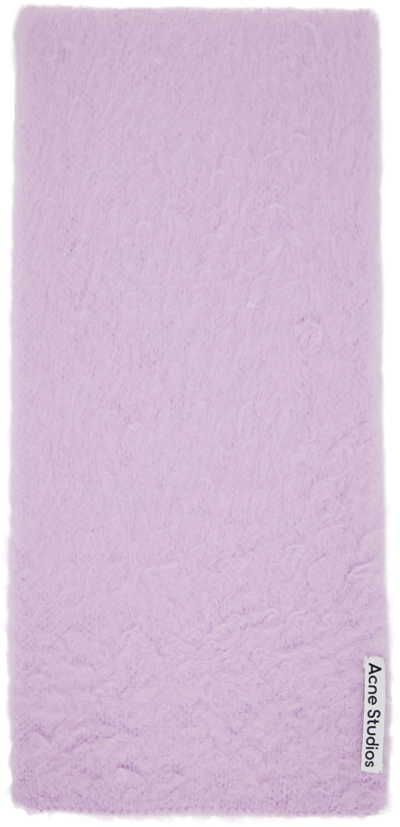 Shop Acne Studios Purple Brushed Scarf In Css Pale Lilac