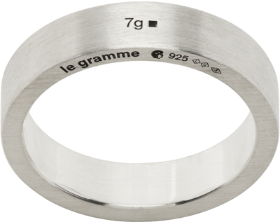 Plenaire sessie Score Zwitsers Le Gramme Silver 'le 7 Grammes' Ribbon Ring | ModeSens