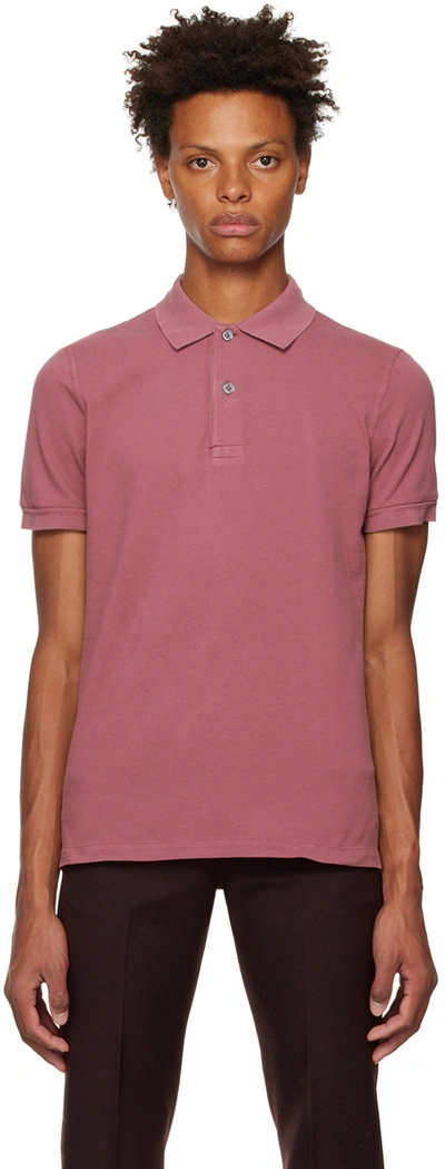 Shop Tom Ford Pink Two-button Polo In R04 Dusty Rose