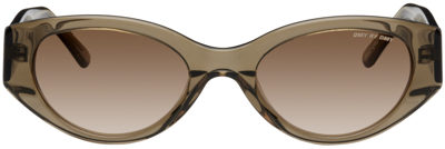 Shop Dmy By Dmy Brown Quin Sunglasses In Transparent Olive