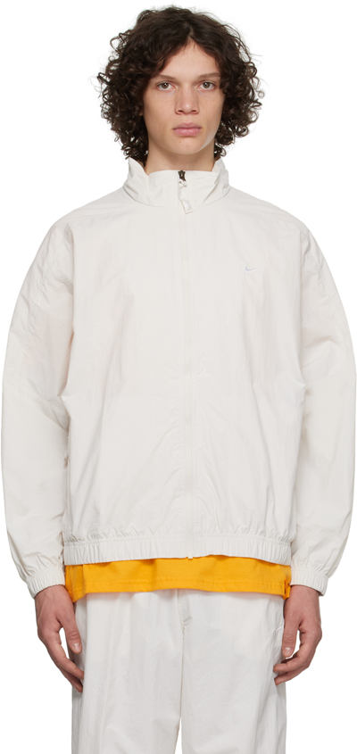 Shop Nike White Sportswear Solo Swoosh Jacket In Phantom/white