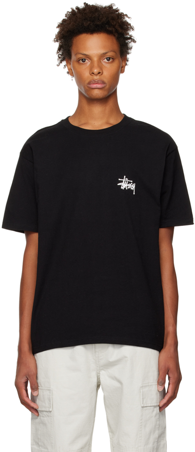 Shop Stussy Black Basic T-shirt In Blac Black