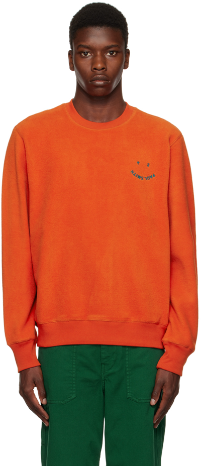 Shop Ps By Paul Smith Orange Happy Sweatshirt In 19 Oranges