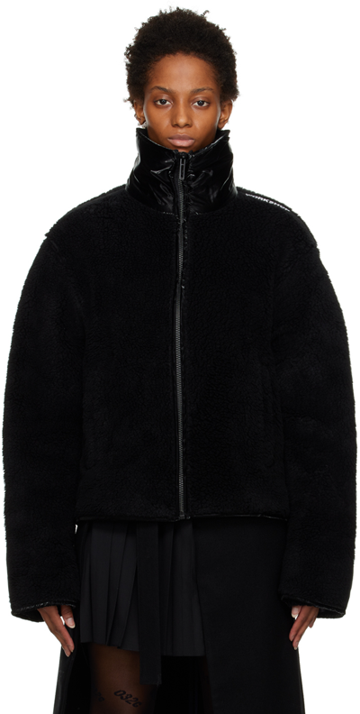 Shop 032c Black Tech Fleece Jacket