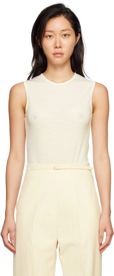 Shop Gia Studios Off-white Sleeveless Bodysuit In Cream