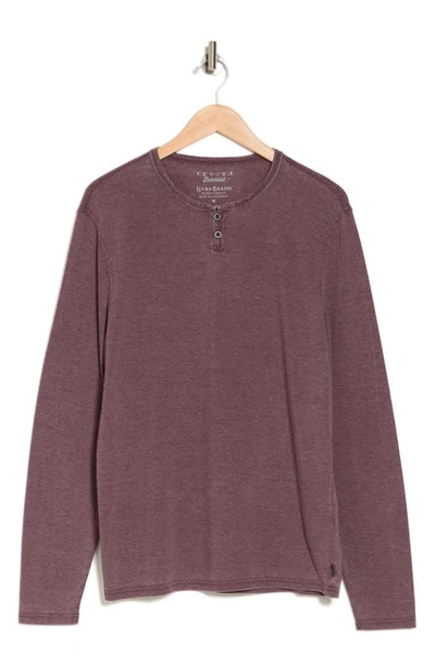 Shop Lucky Brand Long Sleeve Henley In Port Royale
