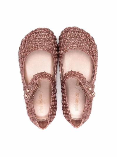 Shop Mini Melissa Cut-out Design Ballerina Shoes In Pink