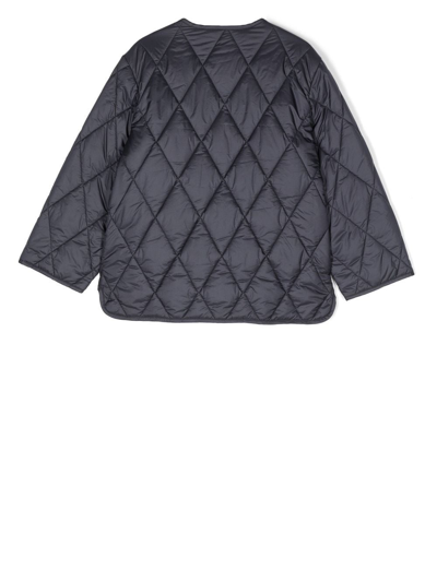 Shop Il Gufo Diamond-quilted Zipped Jacket In Blue