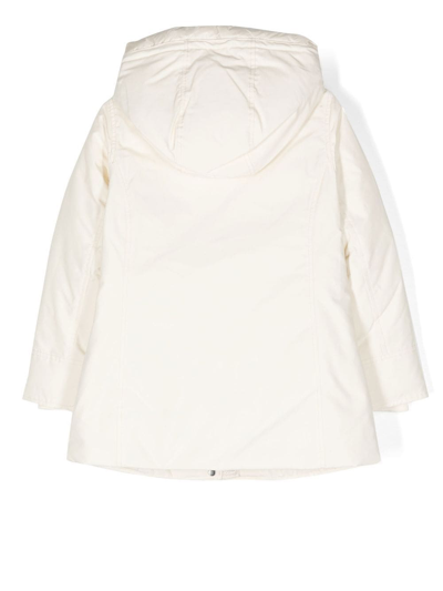 Woolrich Zip-up Padded Down Coat In Neutrals