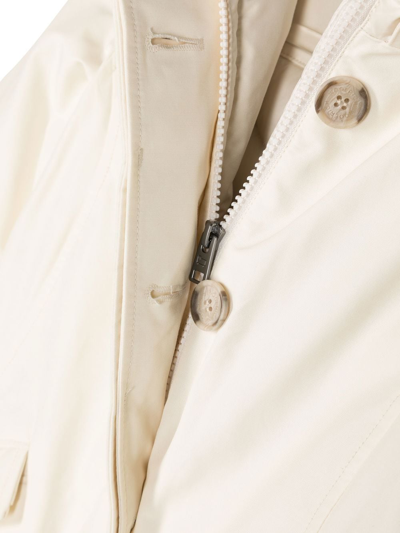 Woolrich Zip-up Padded Down Coat In Neutrals