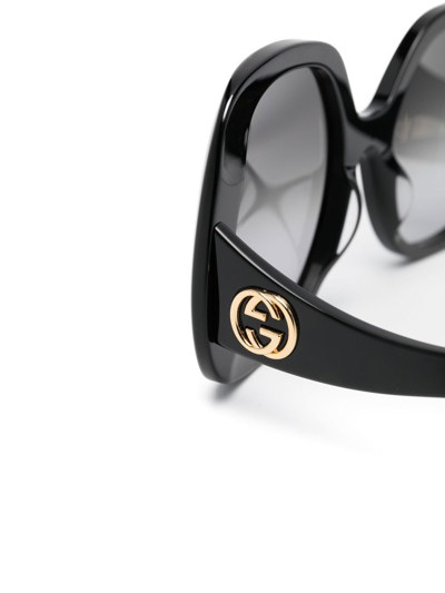 Shop Gucci Square-frame Sunglasses In Black