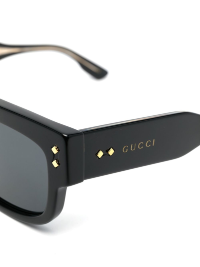 Gucci Rectangle-frame Tinted Sunglasses In Black