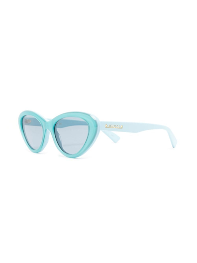 Shop Gucci Cat-eye Frame Tinted Sunglasses In Blue