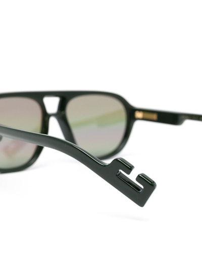 Shop Gucci Pilot-frame Sunglasses In Green