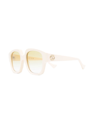 Shop Gucci Square-frame Tinted Sunglasses In White