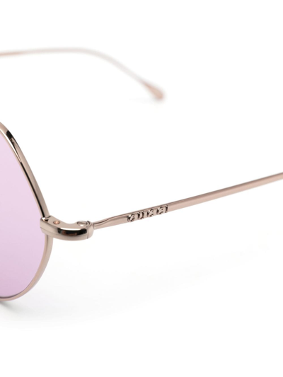 Gucci Round-frame Tinted Sunglasses In Gold