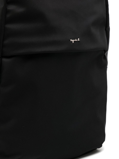 Shop Agnès B. Logo-lettering Backpack In Black