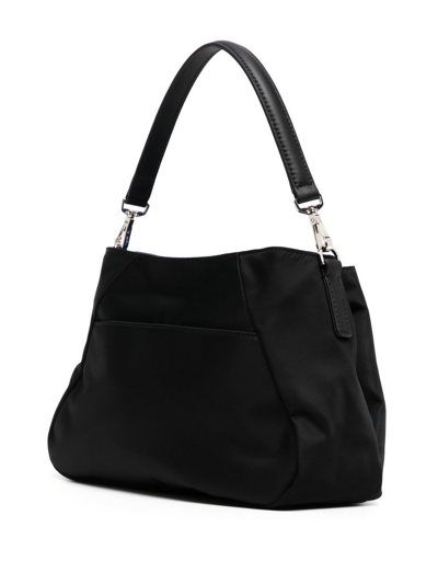 Shop Agnès B. Logo-plaque Satin Crossbody Bag In Black