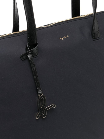 Shop Agnès B. Logo-charm Tote Bag In Grey