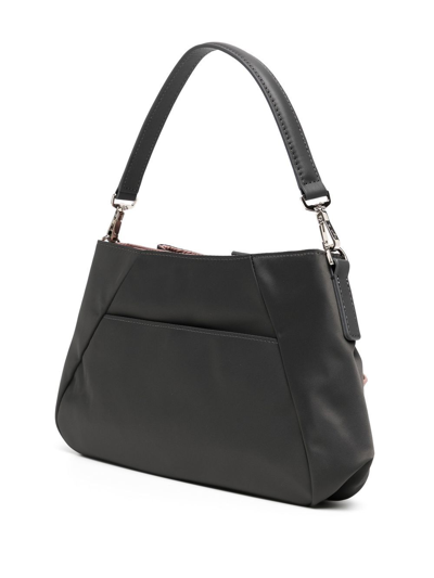 Agnès B. Logo-plaque Satin Shoulder Bag In Grey