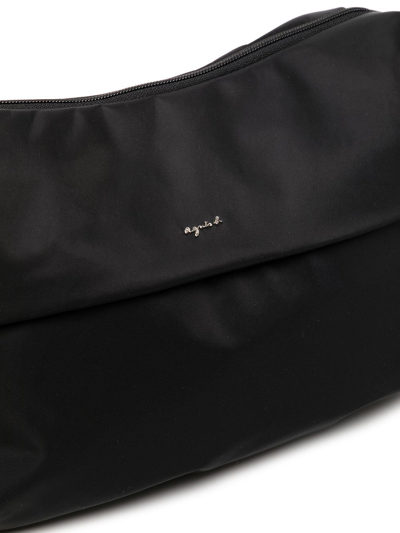 Shop Agnès B. Logo-plaque Zipped Crossbody Bag In Black