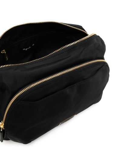 Shop Agnès B. Logo-patch Shoulder Bag In Black