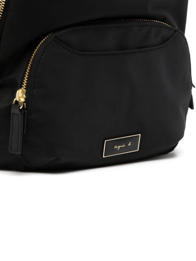 Shop Agnès B. Logo-patch Backpack In Black
