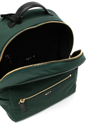 Shop Agnès B. Logo-lettering Two-tone Backpack In Green