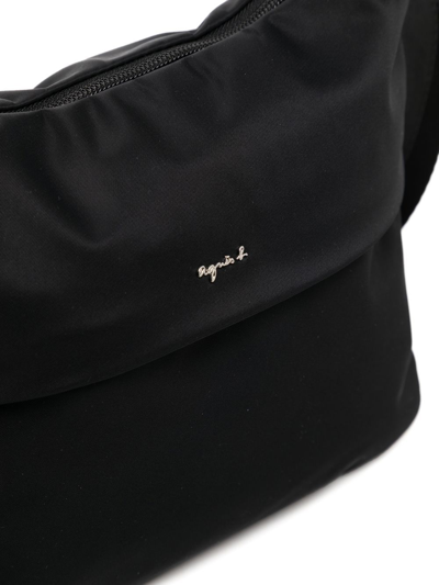 Shop Agnès B. Voyage Logo-plaque Crossbody Bag In Black