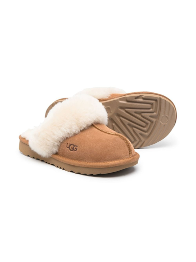 Shop Ugg Cozy Ii Shearling-trimmed Slippers In Brown