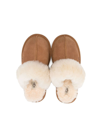 Shop Ugg Cozy Ii Shearling-trimmed Slippers In Brown