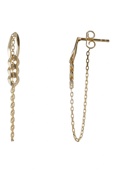 Shop Argento Vivo Sterling Silver Curb Chain Link Post Back Earrings In Gold