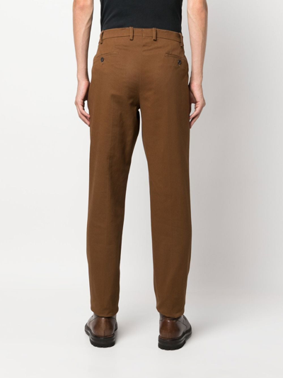 Shop Lardini Slim-cut Tailored Trousers In Brown