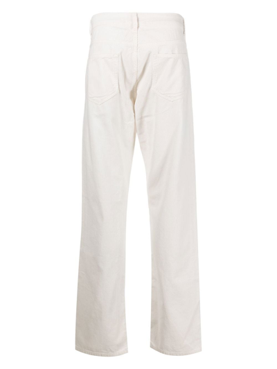 Officine Generale James Corduroy Straight-leg Trousers In Neutrals