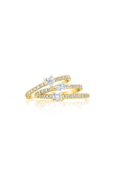 Shop Mindi Mond Set Of 3 Fancy Cut Diamond Stacking Rings In 18k Yg