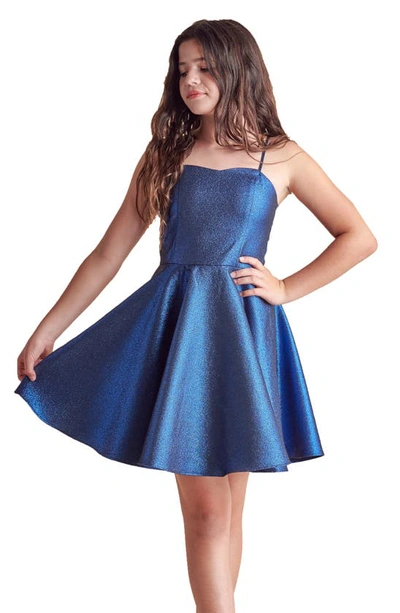 Shop Un Deux Trois Kids' Fit & Flare Dress In Cobalt