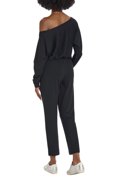 Shop Splendid Illiana Off The Shoulder Drawstring Waist Jumpsuit In Black