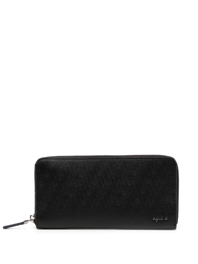 Agnès B. Logo-detail Leather Wallet In Black | ModeSens