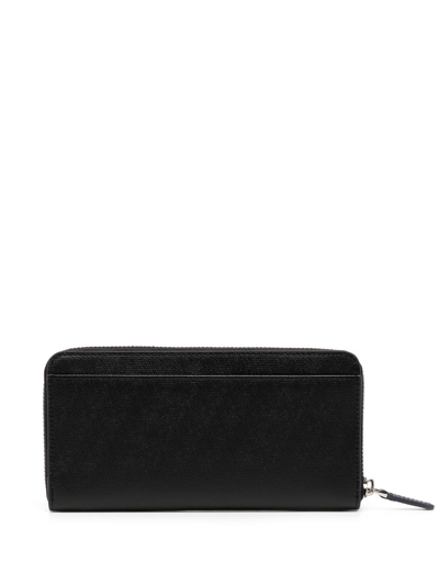 Shop Agnès B. Logo-detail Leather Wallet In Black