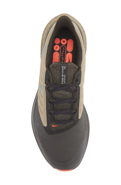 Shop Nike Air Winflo 9 Water Repellent Running Shoe In Medium Ash/ Laser Blue/ Khaki