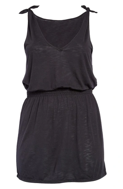 Shop Becca Breezy Tie Shoulder Cover-up Dress In Black