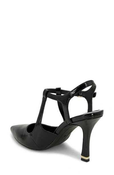 Kenneth Cole New York Womens Textured Faux Leather Ankle Strap In Black