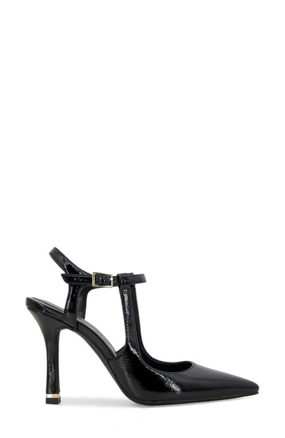 Kenneth Cole New York Womens Textured Faux Leather Ankle Strap In Black