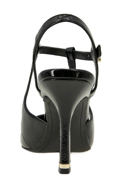 Kenneth Cole New York Womens Textured Faux Leather Ankle Strap In Black