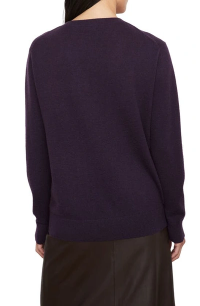 Shop Vince Weekend V-neck Cashmere Sweater In Dark Mulberry