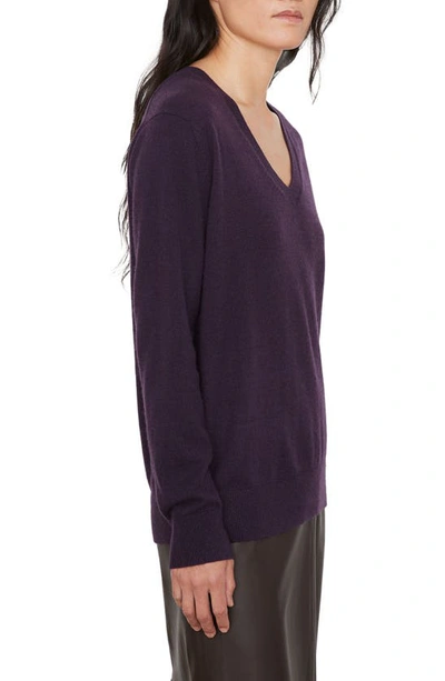 Shop Vince Weekend V-neck Cashmere Sweater In Dark Mulberry